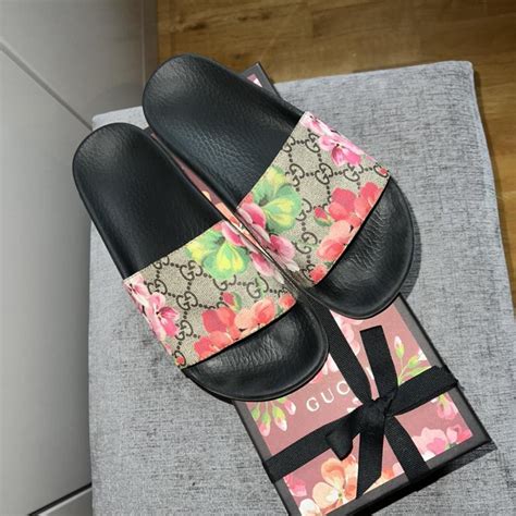 gg blooms supreme floral slide sandal